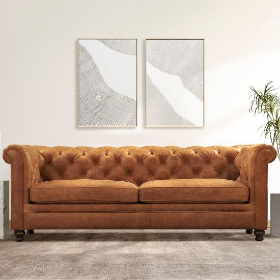 Classica Sofa + luxury leather sofa with classic upholstery + liqana