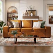 Luxora Sofa + Modern Faux Leather Sofa + liqana