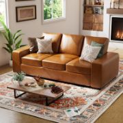 Luxora Sofa + Modern Faux Leather Sofa + liqana