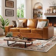 Luxora Sofa + Modern Faux Leather Sofa + liqana