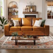 Luxora Sofa + Modern Faux Leather Sofa + liqana