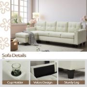 Linox Set + Modern Linen Sofa and Chaise Set + liqana