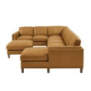Brauno Sectional + Luxury Genuine Leather Sectional Sofa + liqana