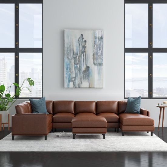 Brauno Sectional + Luxury Genuine Leather Sectional Sofa + liqana