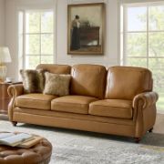 Imbria Sofa + Traditional Leather Sofa + liqana