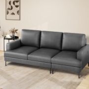 Novaro Sofa + Three-Seater Leather Sofa + liqana