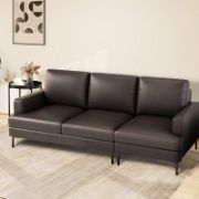 Novaro Sofa + Three-Seater Leather Sofa + liqana
