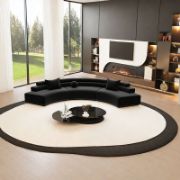 Cozee Sofa + curved black sofa + liqana
