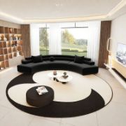 NoirCurve Sofa + curved black sofa + liqana