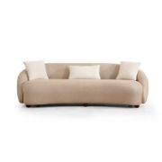 Leen Sofa + cappuccino fabric sofa with wooden legs + liqana