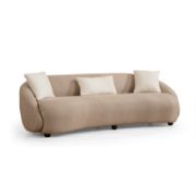 Leen Sofa + cappuccino fabric sofa with wooden legs + liqana
