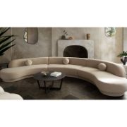 LussoCurve Set + Modular Velvet Curved Sectional Sofa + liqana