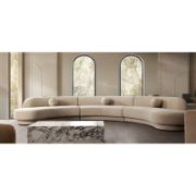 LussoCurve Set + Modular Velvet Curved Sectional Sofa + liqana