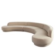 LussoCurve Set + Modular Velvet Curved Sectional Sofa + liqana
