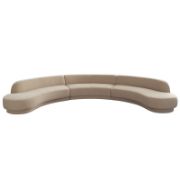 LussoCurve Set + Modular Velvet Curved Sectional Sofa + liqana