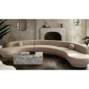LussoCurve Set + Modular Velvet Curved Sectional Sofa + liqana
