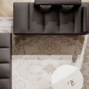 NoirStone Set + Living Room Sofa & Stone Coffee Table + liqana