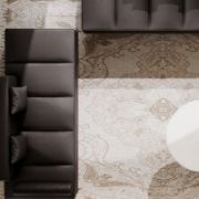 NoirStone Set + Living Room Sofa & Stone Coffee Table + liqana