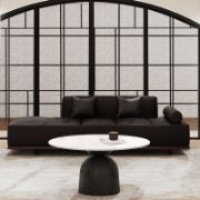NoirStone Set + Living Room Sofa & Stone Coffee Table + liqana
