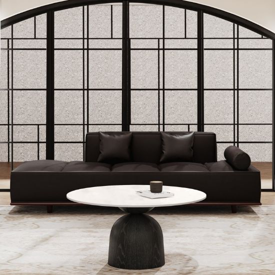 NoirStone Set + Living Room Sofa & Stone Coffee Table + liqana