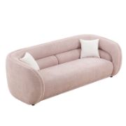 CocoonBouclé Sofa + Curved Bouclé Sofa with Solid Wood Frame + liqana