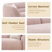 CocoonBouclé Sofa + Curved Bouclé Sofa with Solid Wood Frame + liqana