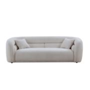 CocoonBouclé Sofa + Curved Bouclé Sofa with Solid Wood Frame + liqana