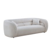 CocoonBouclé Sofa + Curved Bouclé Sofa with Solid Wood Frame + liqana