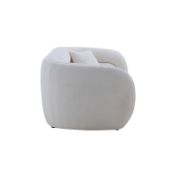 CocoonBouclé Sofa + Curved Bouclé Sofa with Solid Wood Frame + liqana