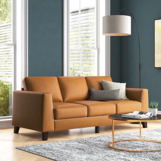 Camelia Sofa + mid-century modern leather sofa + liqana