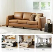 Camelia Sofa + mid-century modern leather sofa + liqana