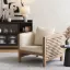 Talia Chair + upholstered solid wood chair with nailhead details + liqana