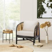 Nova Chair + wooden chair with cushions + liqana