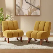 Sherpa Chair + Armless Lounge Chair + liqana