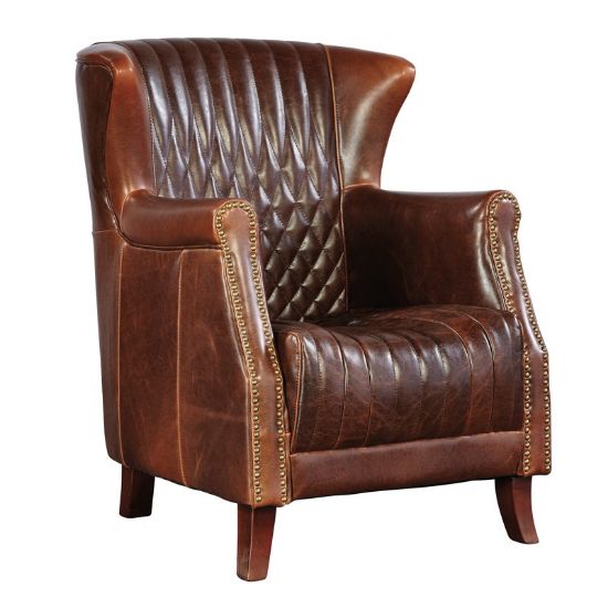 Darius Chair + Leather Wingback Chair + liqana