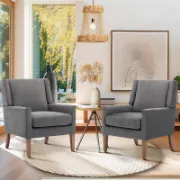Lino Chair + Small Linen Accent Chair + liqana