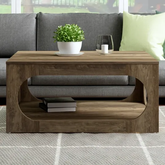 Riva Table + Wooden Coffee Table + liqana