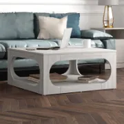 Riva Table + Wooden Coffee Table + liqana