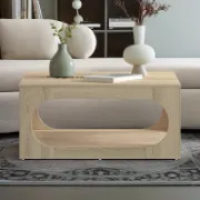 Riva Table + Wooden Coffee Table + liqana