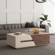 Via Table + Wooden Coffee Table + liqana