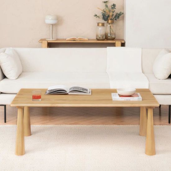 Carvona Table + Wooden Coffee Table + liqana