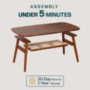 Rivana Table + Oval Wooden Coffee Table + liqana