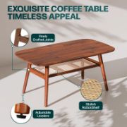 Rivana Table + Oval Wooden Coffee Table + liqana