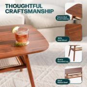 Rivana Table + Oval Wooden Coffee Table + liqana