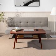 Rivana Table + Oval Wooden Coffee Table + liqana