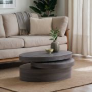 Velka Table + Rotating Oval Coffee Table + liqana