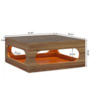 Elara Table + farmhouse-style coffee table with adjustable LED lighting + liqana