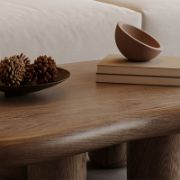 Lorina Table + Tubular Wood Table + liqana