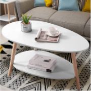 Arij Table + wooden side table with storage shelf + liqana