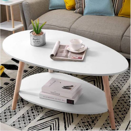 Arij Table + wooden side table with storage shelf + liqana